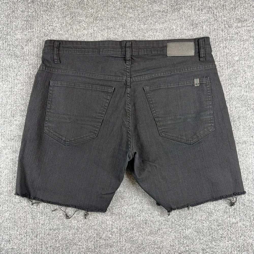 Buffalo David Bitton Shorts Mens 36 Black Denim 7 Inseam Evan-x Frayed Hem